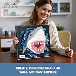 Shark Animal 3D Wall Art Micro Mini Building Blocks Set for Adults, Unique Home Wall Decor or Table Display, No Compatible with Lego, Ideal Birthday Christmas Toy Gift for Teens 14+ (2166 PCS)