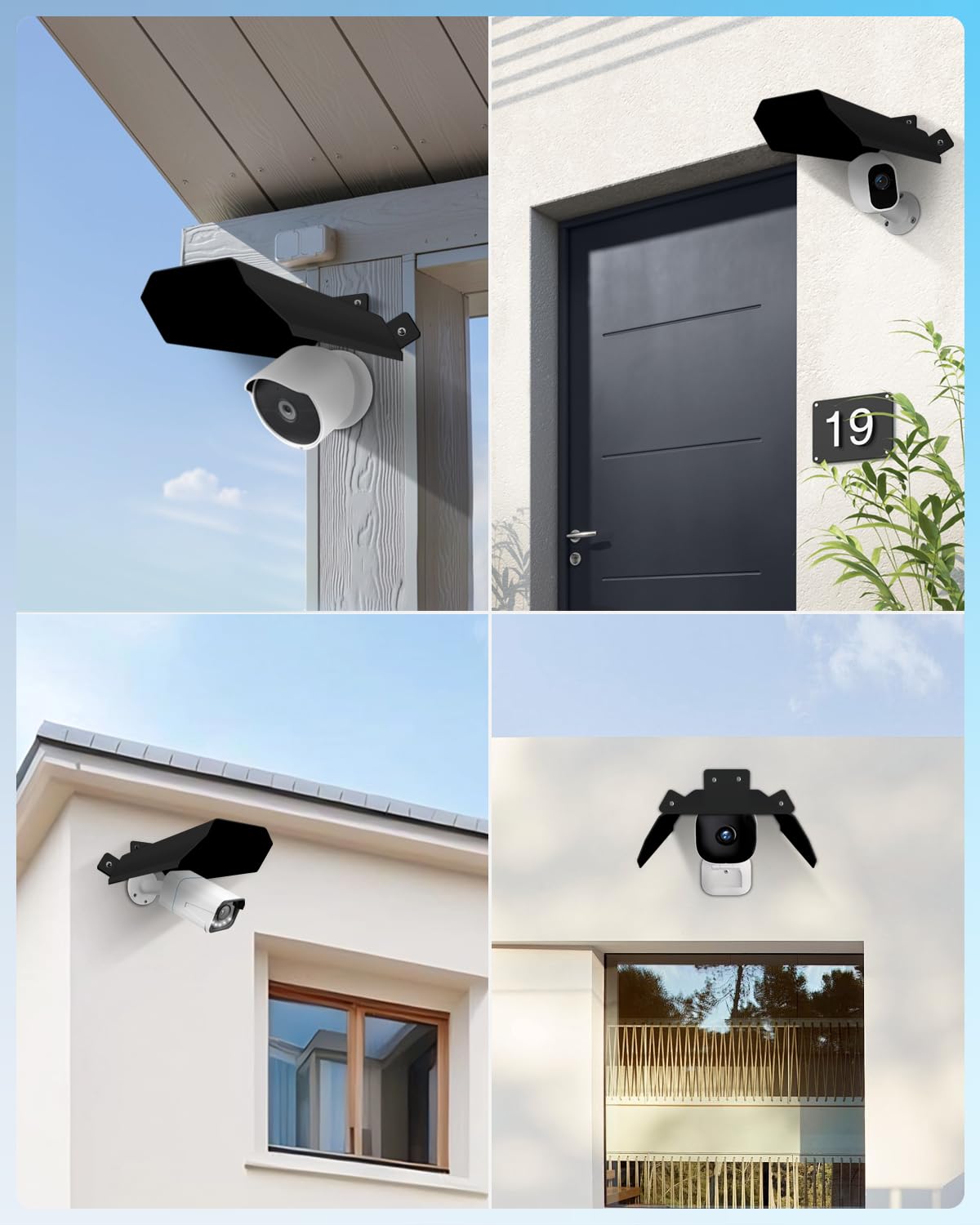Cubierta universal para cámara de seguridad solar y lluvia, cubierta protectora impermeable para exteriores, para cámaras tipo bala, aluminio negro