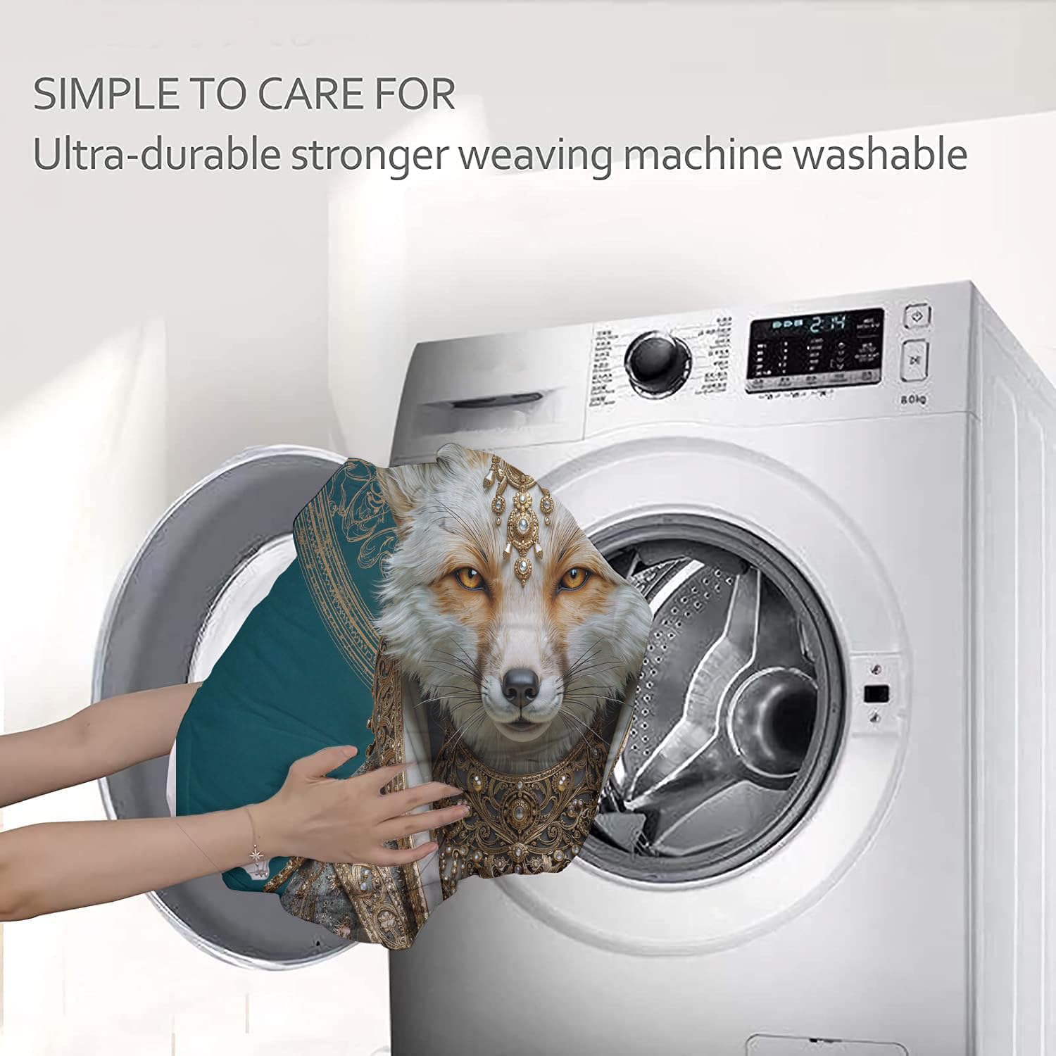 Trapunta Letto Singolo 4 Stagioni Piumone per Bambini, Personificazione Volpe Leggero Astratto Onirico Animale Set di Biancheria da Letto 140x200cm con 1 Federe,Piumino Lavabile In Lavatrice