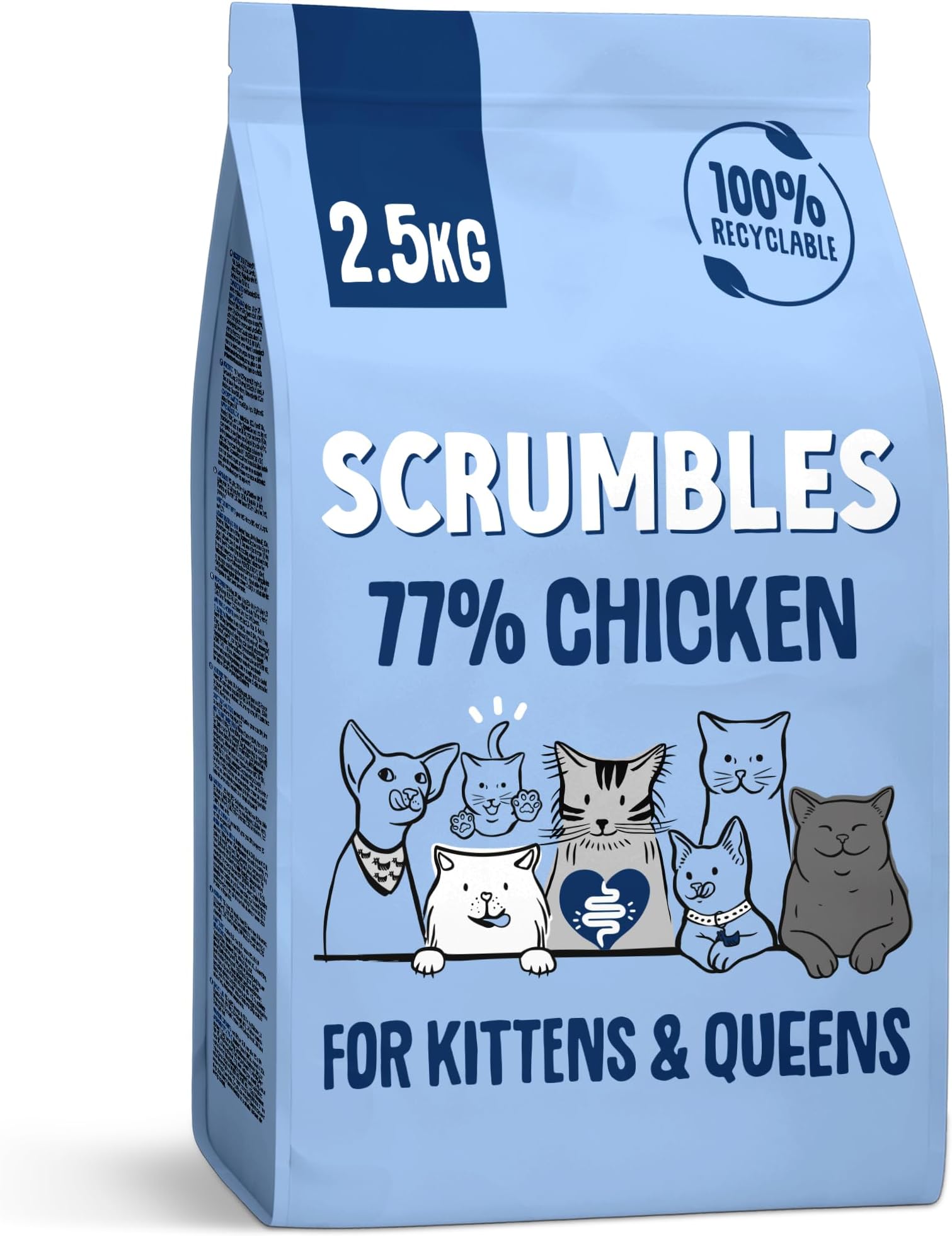 โข Dry Cat Food โข Hypoallergenic โข Kittens & Mums โข Chicken 77% โข 2.5kg Bag โข Natural Complete Adult Recipe โข Gut Friendly Prebiotics & Probiotics โข Gluten Free