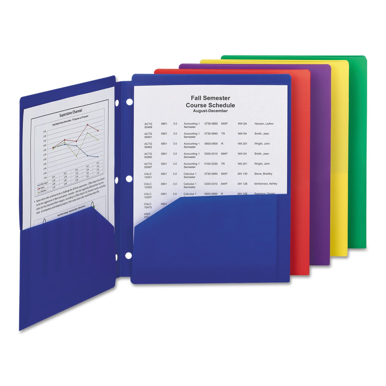 Smead Poly Snap-in Two-Pocket Folder, Letter Size, Assorted Colors, 10 per Pack (87939), Red, 1 X Pack of 10 - Image 2