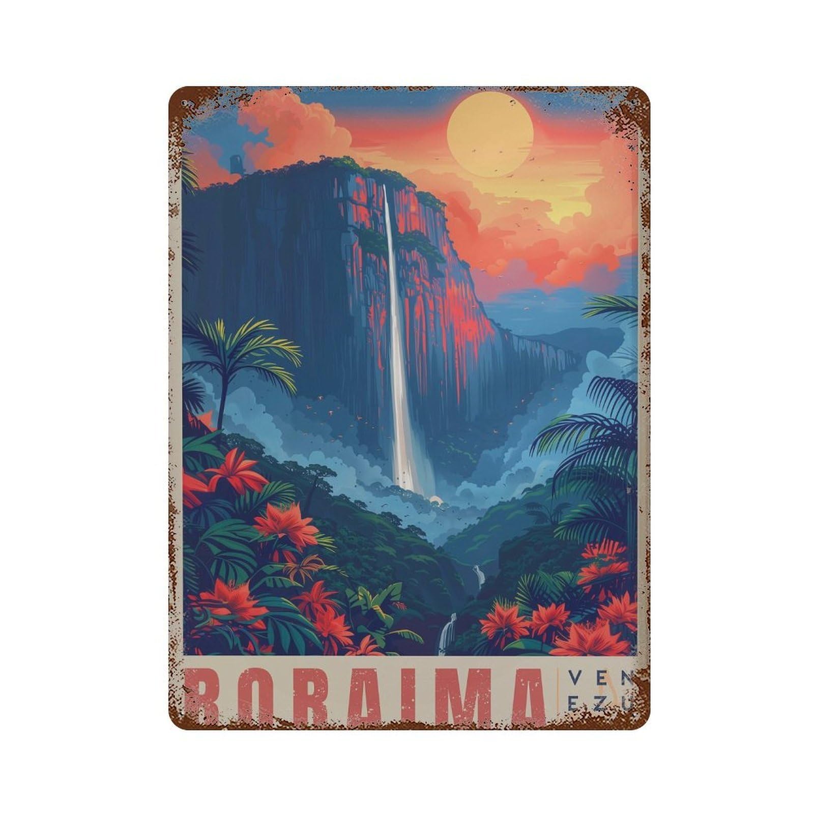 xiaoxiaoshen Mount Roraima Travel Venezuela Wall Decor Art Metal Tin Poster Modern Home Decor Art Home Bar Shop Decorations Vintage Sign 40x30cm