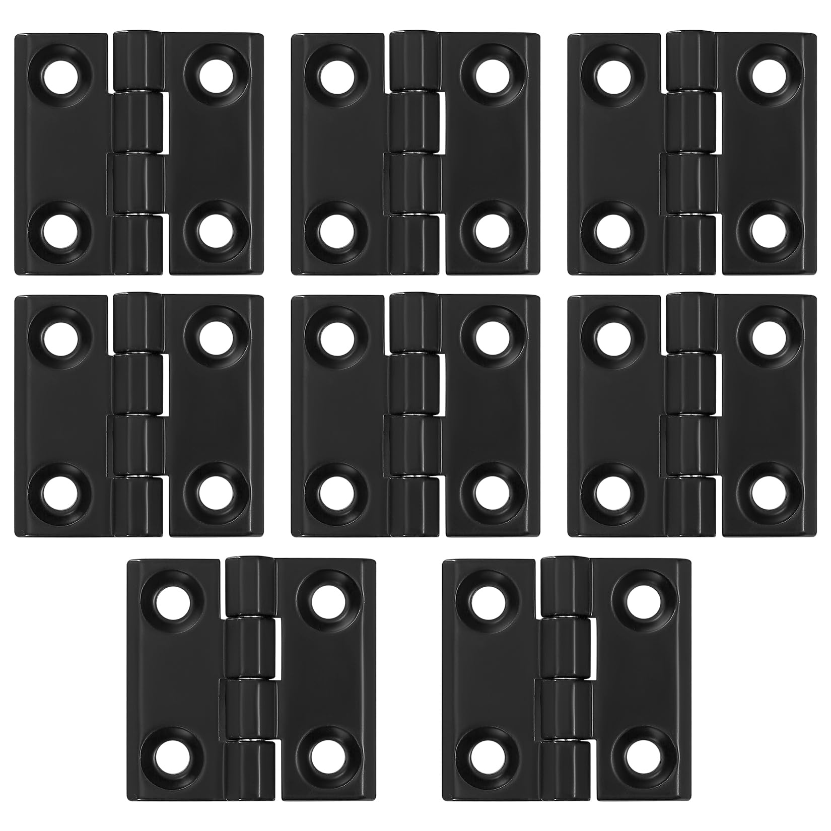 8 PZ Cerniere Pieghevoli, Connettori in Acciaio Inossidabile 40x40mm, a Scomparsa Pesanti in Nero, Set per Porte in Legno, Finestre, Armadi, Cancello da Giardino