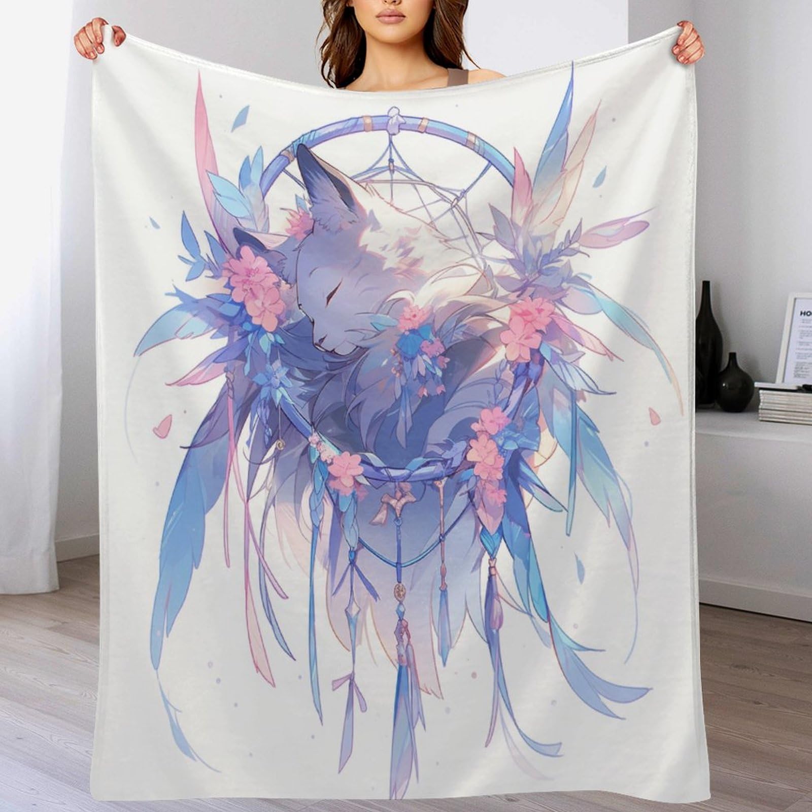 Manta de forro polar DreamKatzecher de franela para sofá cama manta térmica pequeña 100x130