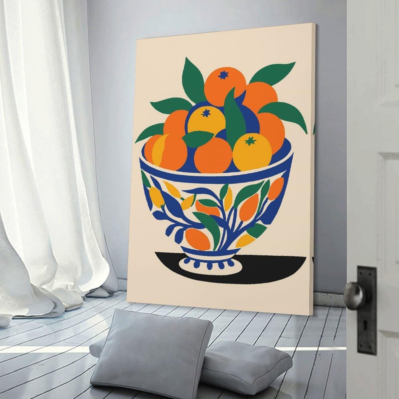Junmoney Bowl of Fruit Wall Picture Print 24x36inch(60x90cm), for Lounge Decor, Offices Or Entryway Styling, Versatile Wall Decor for Many Rooms
