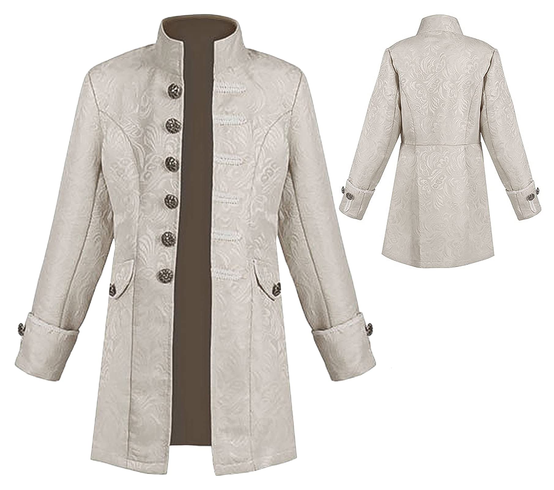 AIEOEBoy Steampunk Coat Child Medieval Gothic Frock Coat Renaissance Victorian Pirate Viking Costume for Carnival Partit Cosplay Long Sleeves Vintage Boy Jacket - Child