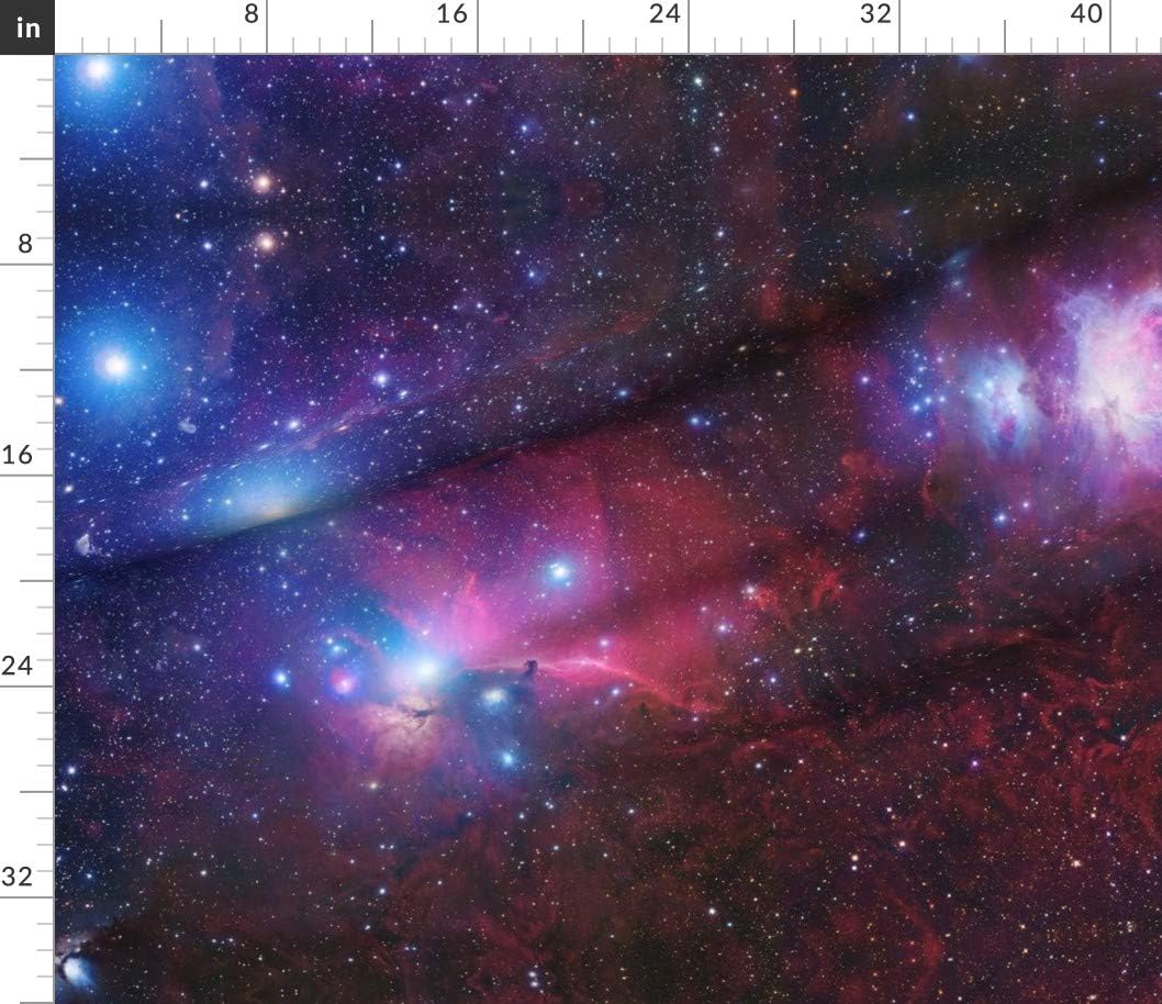 Spoonflower Fabric - Purple Galaxy Nebula Outerspace Printed on Petal Signature Cotton Fabric by The Yard - Sewing Quilting Apparel Crafts Decor