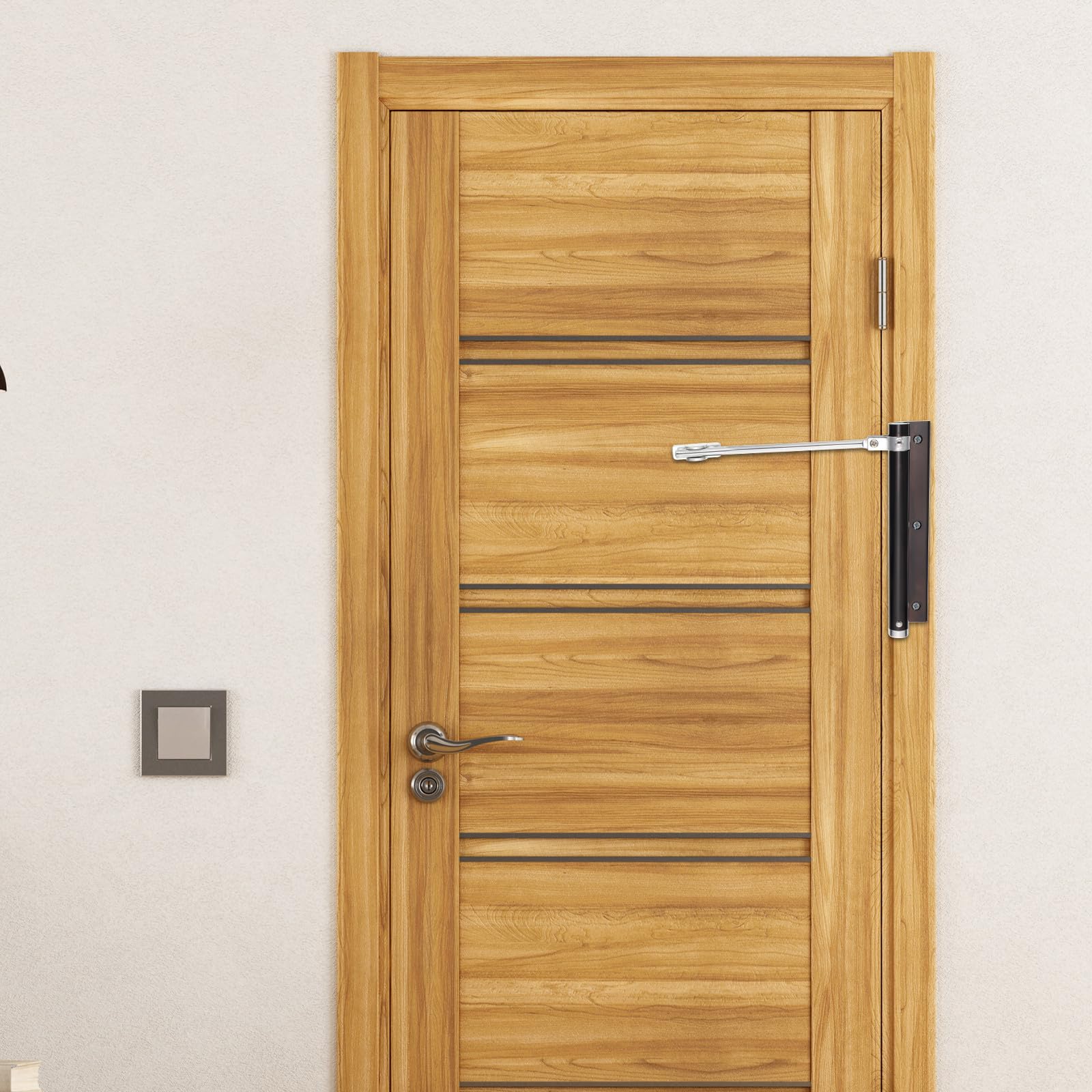 2 Stück Automatischer Türschließer für Metall und Haustüren Edelstahl und Aluminiumlegierung mit Schwerer Feder und Einfachem Einbau für Zuhause und Gewerbe