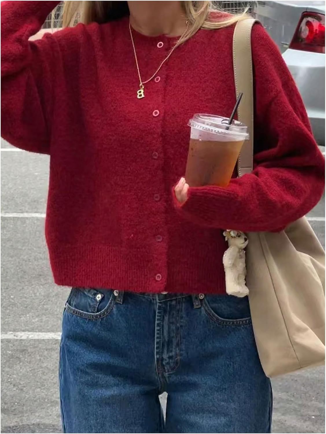 GORGLITTER Women's Button Up Cropped Cardigan Long Sleeve Lightweight Dressy Spring Fashion 2026 Knitwear Sweater - Image 4