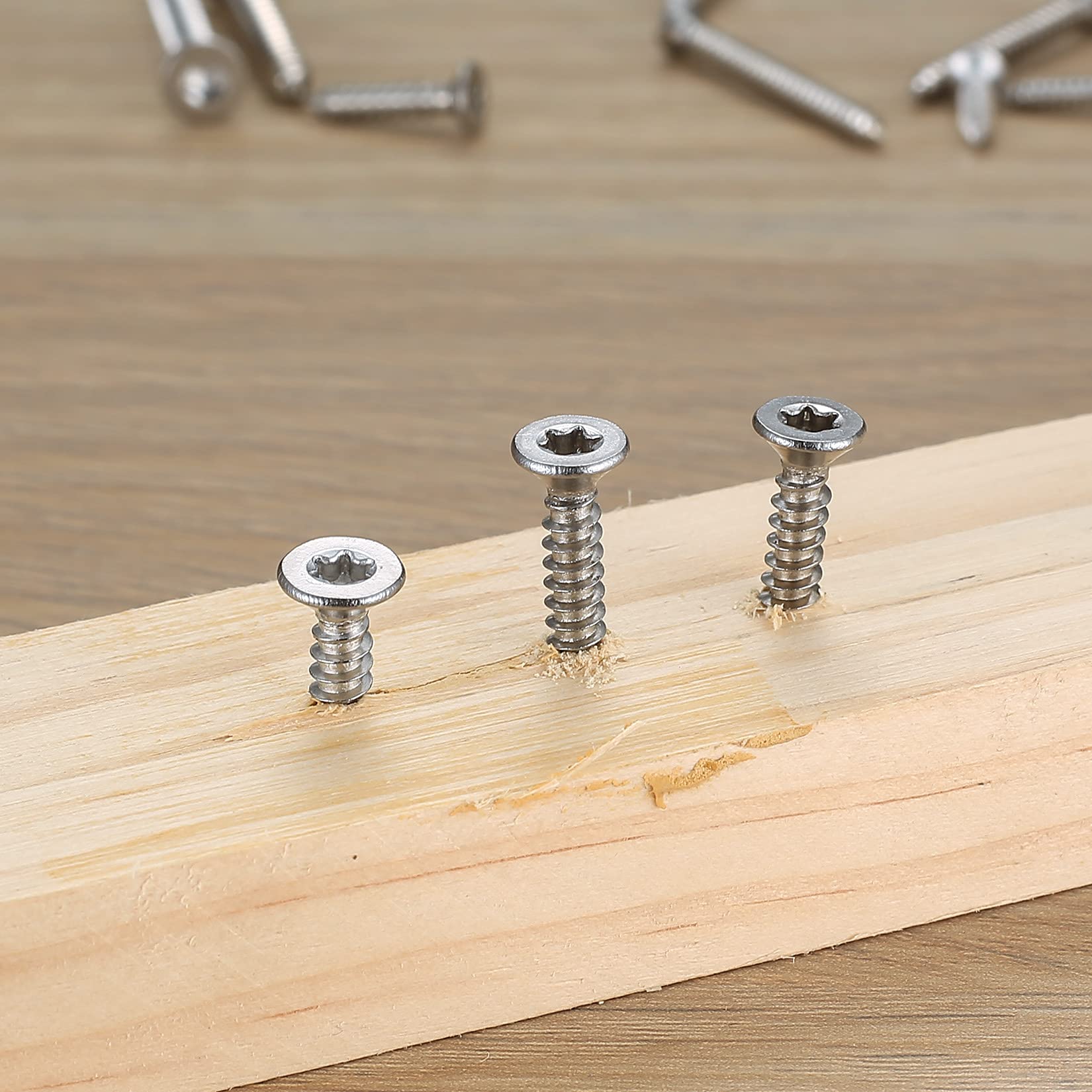 400 Pezzi Viti Autofilettanti, Viti Autoperforanti Torx a Testa Svasata in Acciaio Inossidabile, Viti per Cartongesso Legno con Punte da Trapano - M3/M3.5/M4, 12mm/16mm/20mm/25mm/30mm/35mm (Argento)
