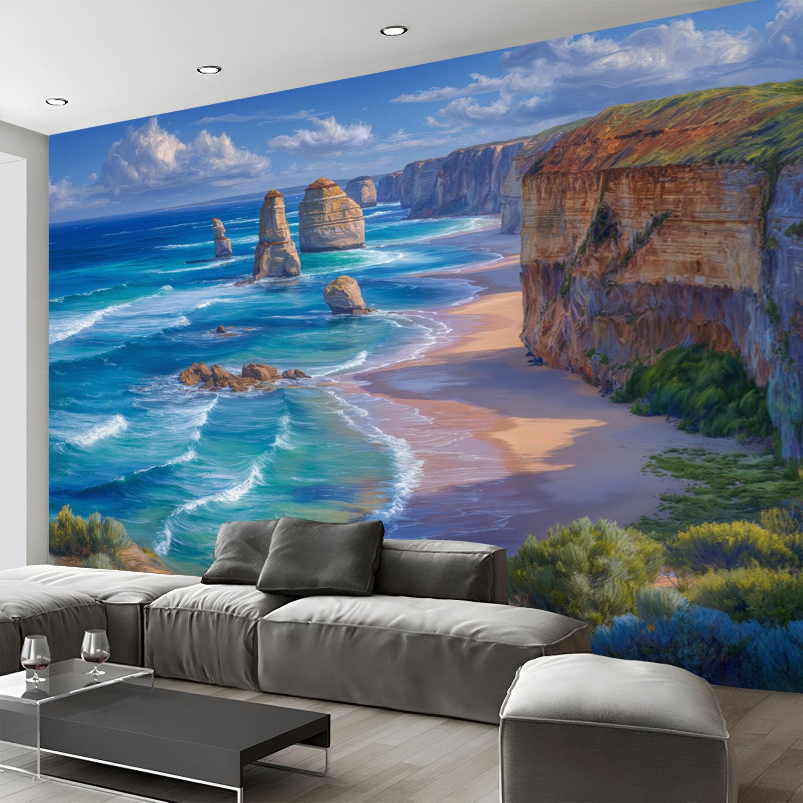 Papier Peint Panoramique Plage Australienne 300x210cm pour Salon