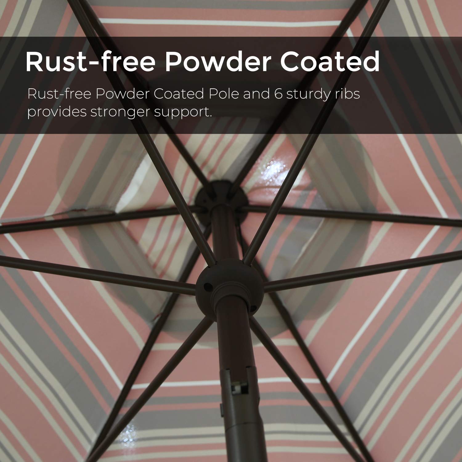 Amazon Com Abba Patio 9ft Striped Patio Umbrella Outdoor Umbrella Patio Market Table Umbrella With Push Button Tilt And Crank For Garden Lawn Deck Backyard Pool Red Stripe Garden