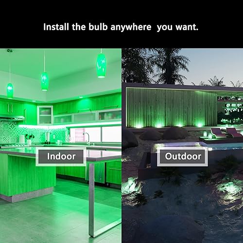 Miniatura 7 de PAR38 - Bombilla verde de inundación, paquete de 4 unidades, regulable, luz de inundación verde de base E26 para exteriores (20 W de reemplazo a 200