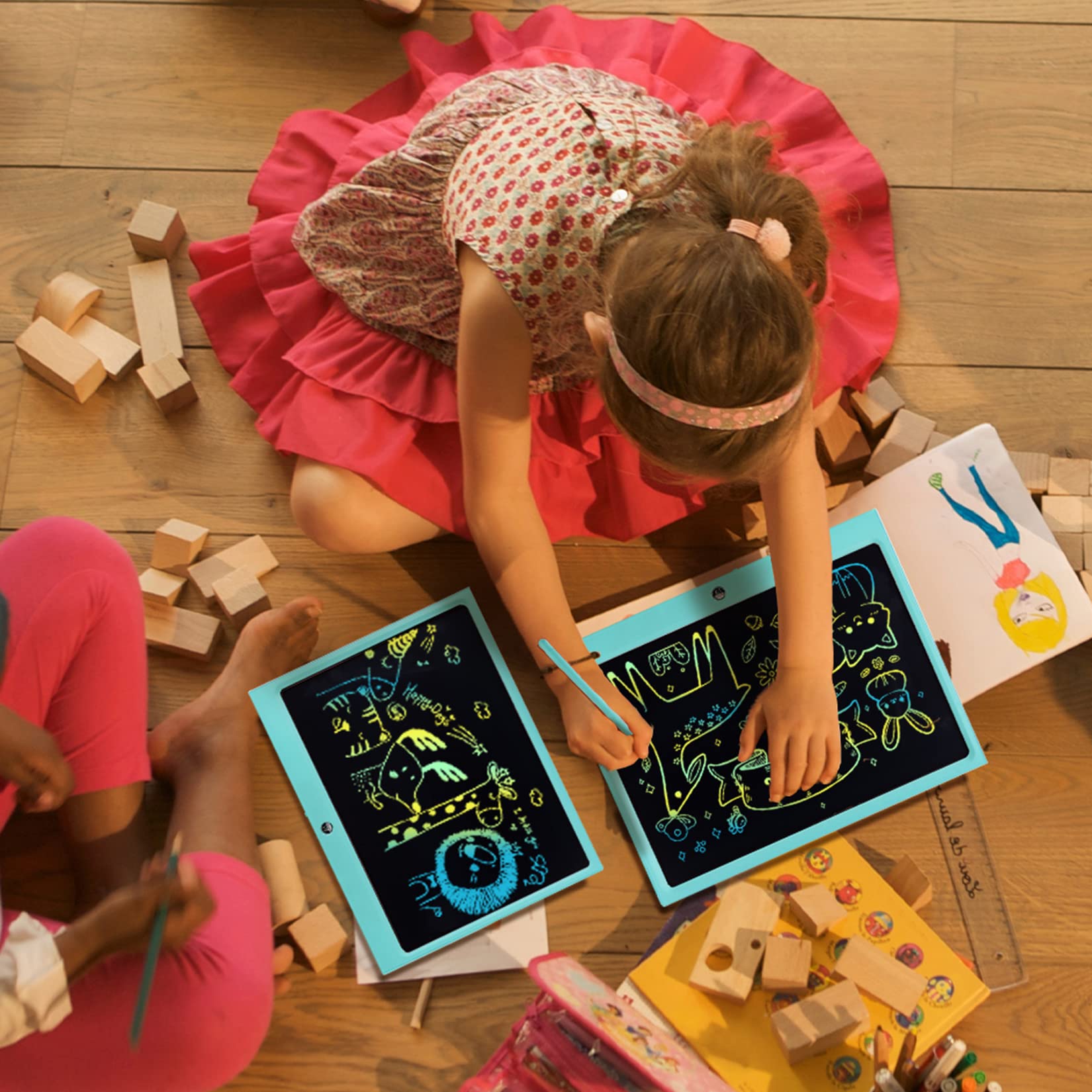 Tavoletta Grafica LCD Scrittura 15 Pollici, Elettronica Tavoletta Grafica Lavagna Portatile da Disegno con Penna per Bambini Progettista Studenti Famiglia Ufficio