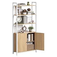 VASAGLE Libreria Scaffale a 6 Ripiani, Libreria Verticale con Anta