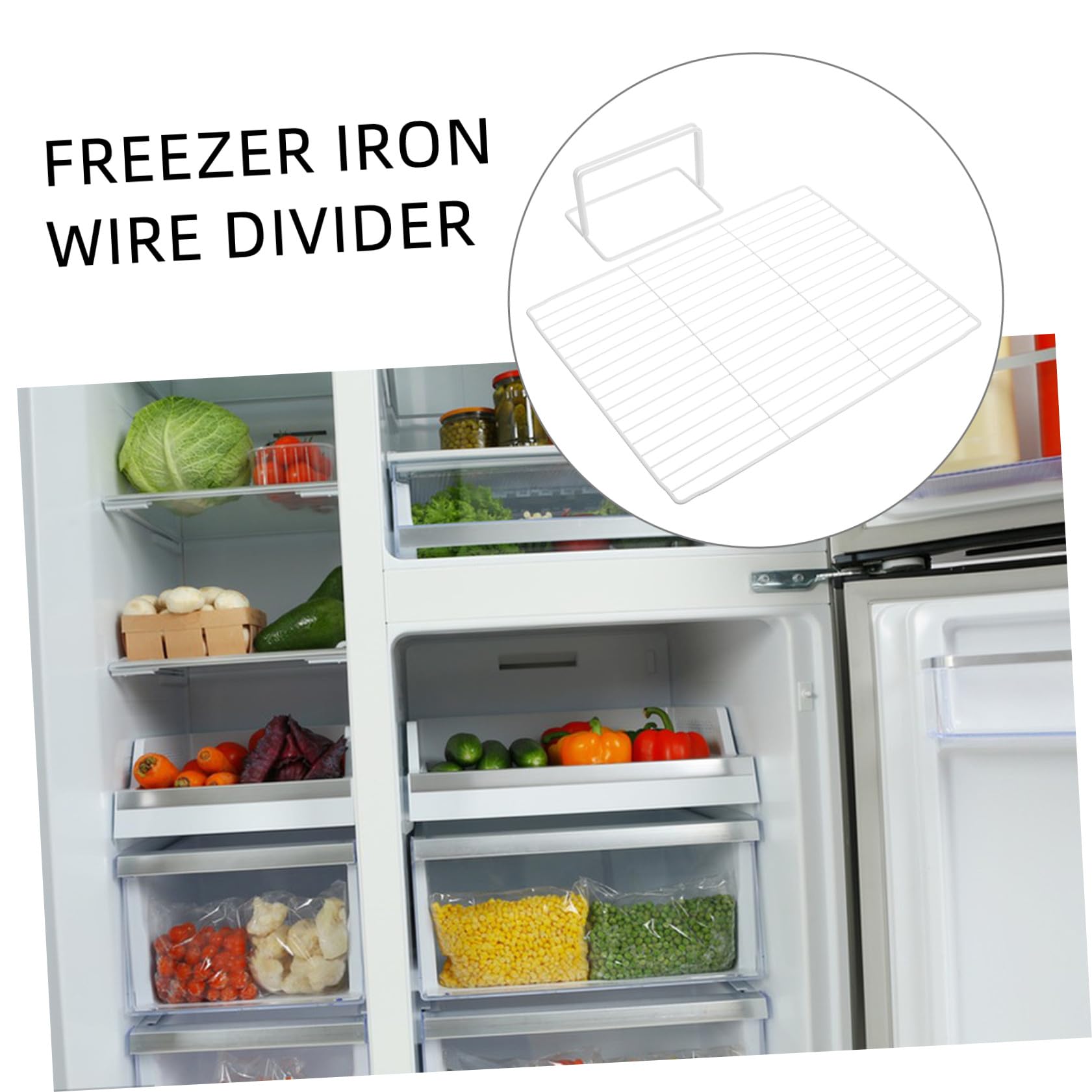 Organisateur de Réfrigérateur en Fer Blanc pour Congélateur et Réfrigérateur, Étagère Multi-Usage Gain de Place pour Supermarchés et Espaces de Vente