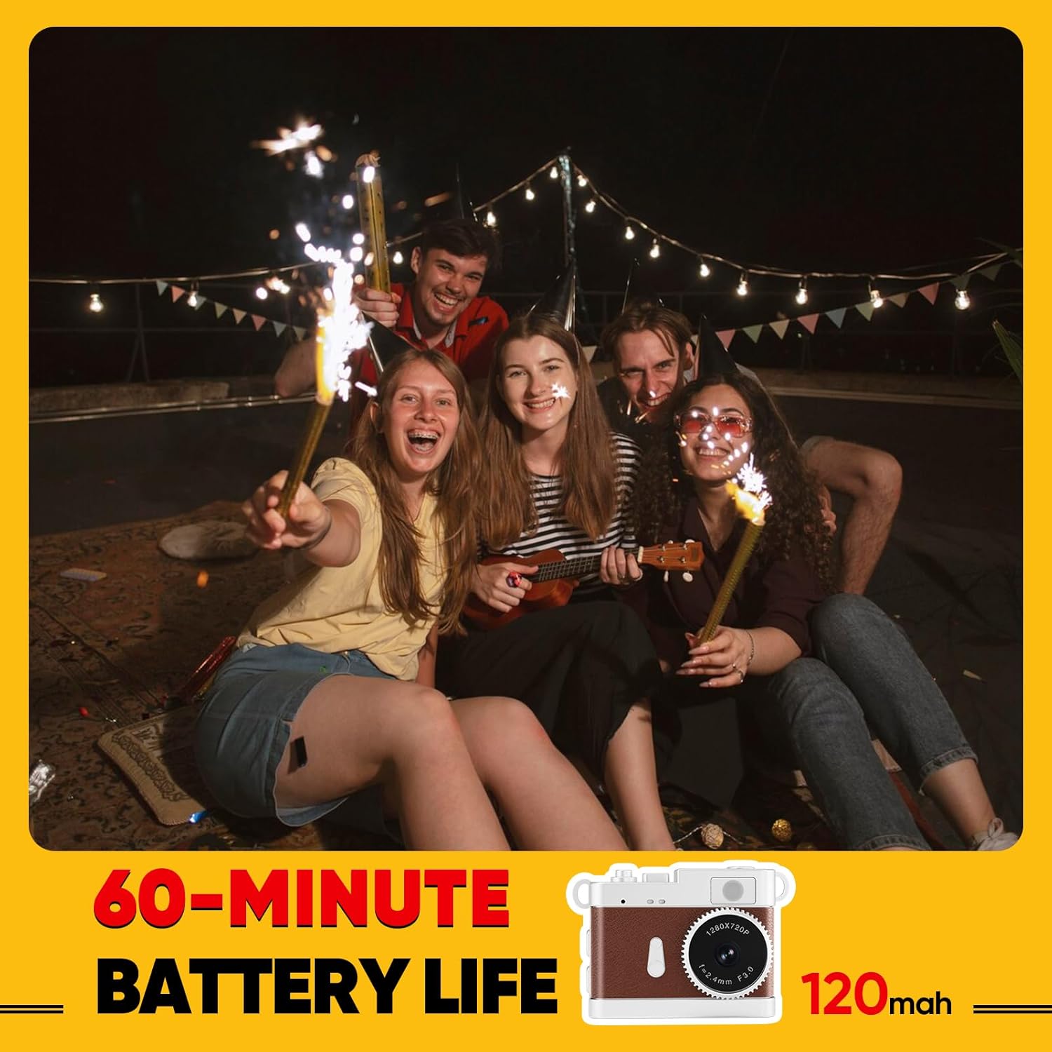 Keychain Camera, 16GB Mini Digital Camera with Built-in Flash & Retro Filters, Pocket Mini Camera for Travel, Vlogging, Birthday Valentine Gifts