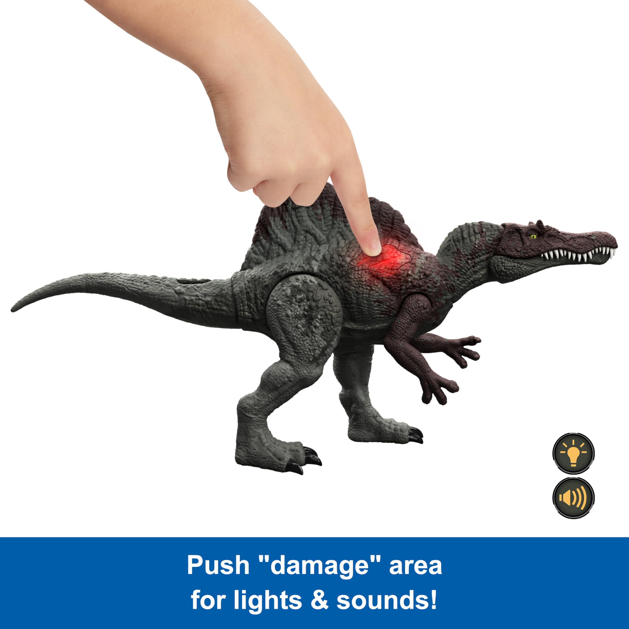 Jurassic World Spinozaur Atak: dinosauro lungo 53 cm con artigli d'attacco