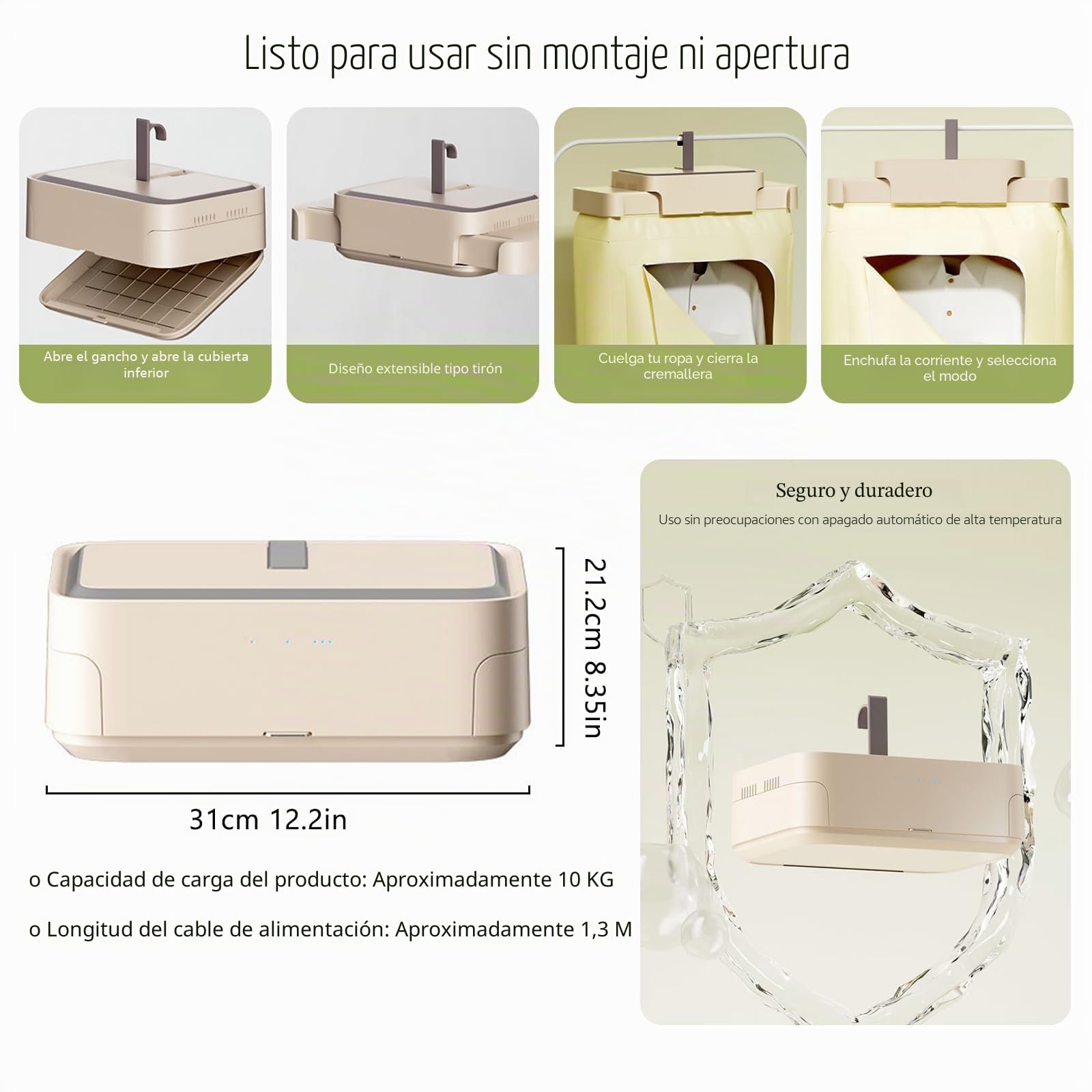 Mini Secadora, Extensible Secadora de Ropa Portatil con Esterilización Ultravioleta, Secadora Pequeña de Ropa para viajes, apartamentos y residencias estudiantiles