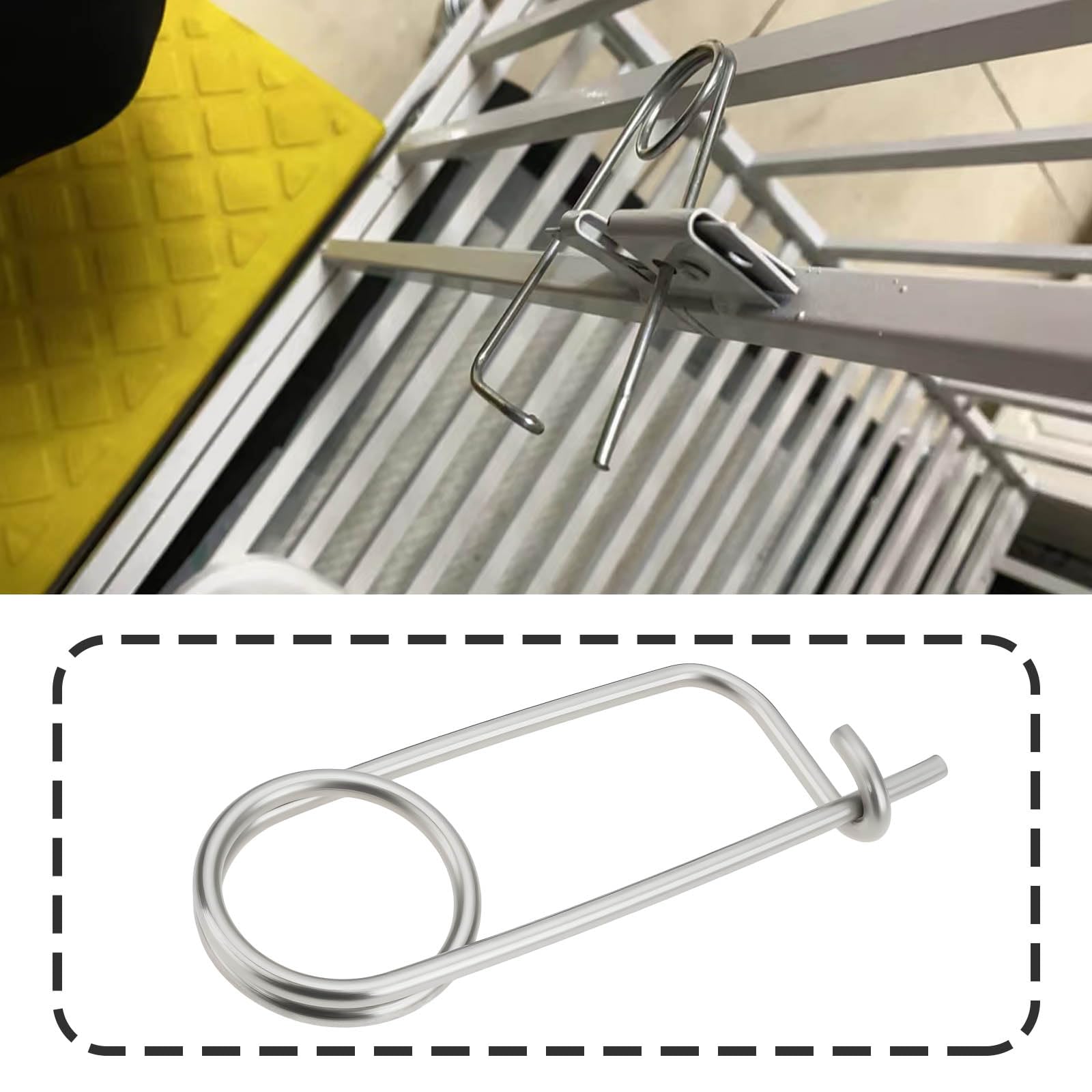 ECSiNG 8 Pasadores de Seguridad con Forma de Broche de 3 X 85 Mm Pasadores de Resorte de Acero Inoxidable 304 para Asegurar Orificios de Bloqueo