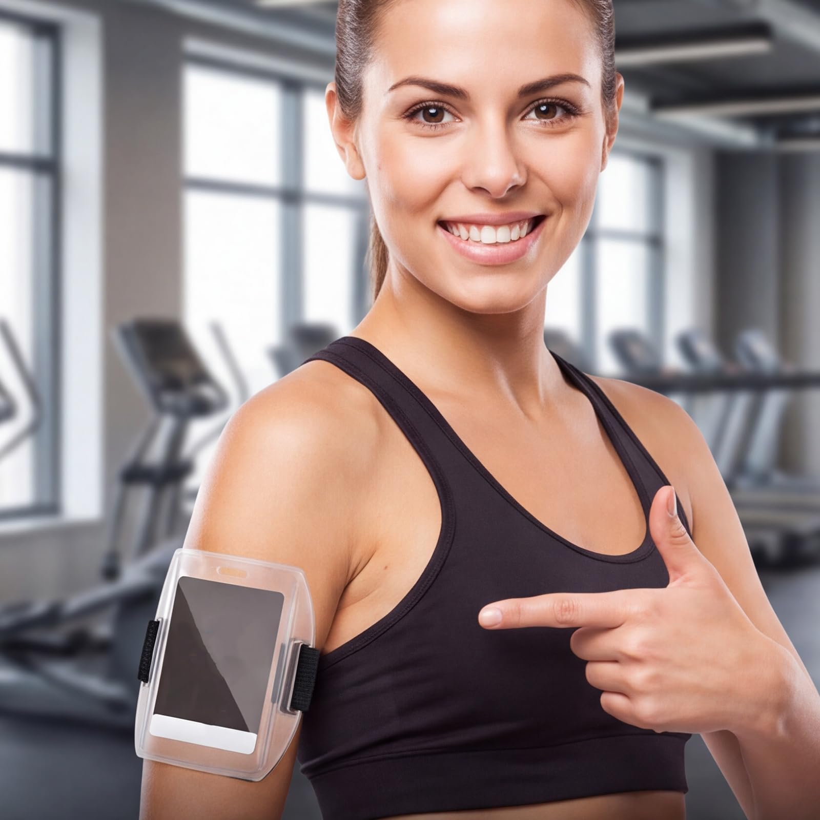 6 Stück transparente Arm-Armbänder, Ausweishalter, Kartenhülle