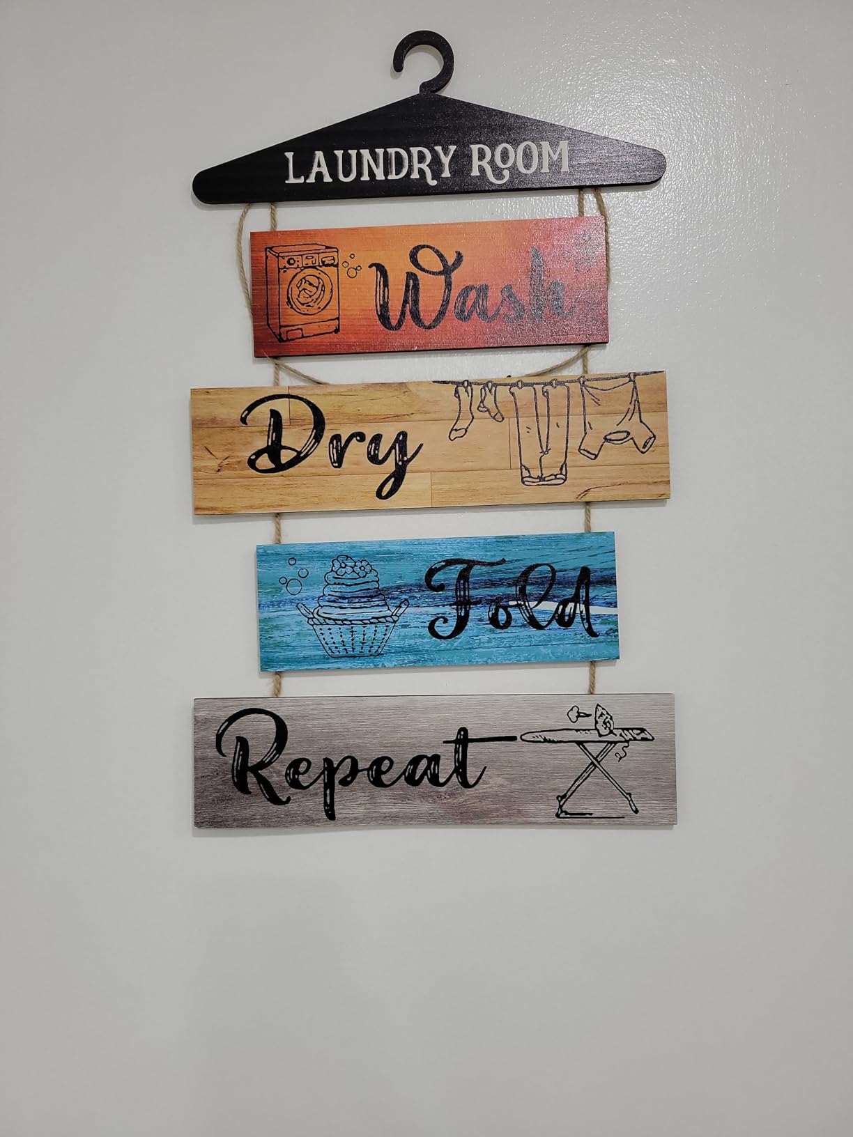 Amazon.com: Laundry Room Wall Decor Rustic Wall Art Wash Dry Fold