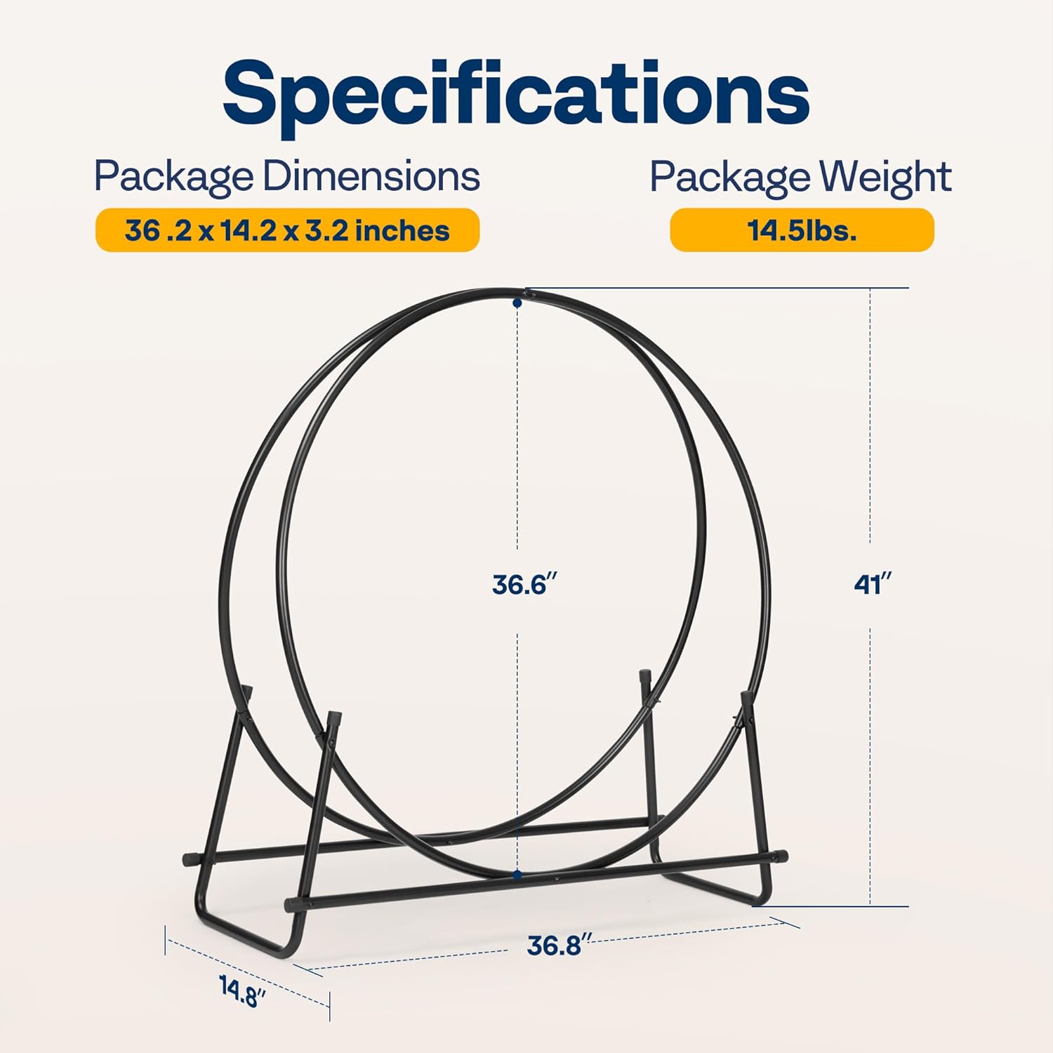 VIVOHOME Firewood Log Cart Carrier with VIVOHOME 41 Inches Firewood Log Rack Hoop with Cover