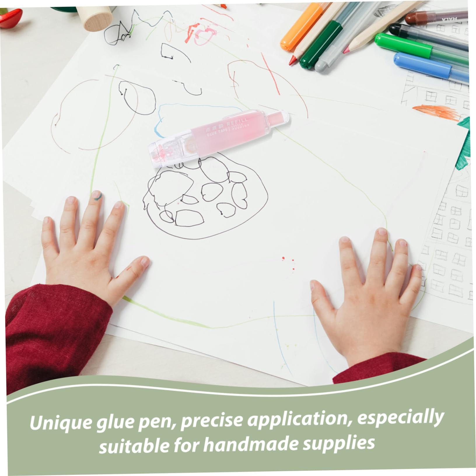 NUOBESTY 5 Set Nastro Tascabile Adorabili Penne A Colla Forniture Per La Classe Penna Per Colla Artigianale Penne A Artistica A Per La Lavorazione Eva 5 Pezzi * 5