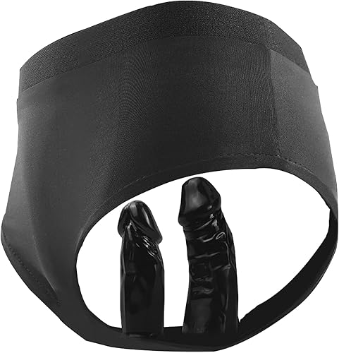 MFMYEE Consolador de silicona, pantalones elásticos usables, pene de doble cabeza desmontable para mujeres, masturbación, bragas vaginales, enchufe