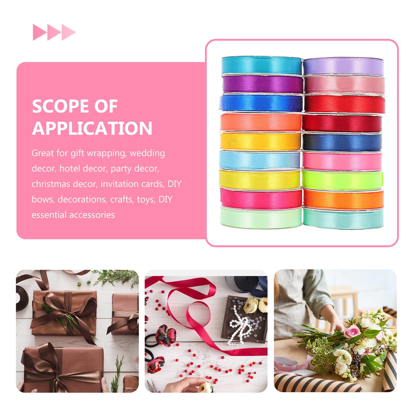 18 Rollen Teiliges Polyester Satin Geschenkband Bunte Dekorationsbänder zum Basteln für Festival Geschenkverpackung Hochzeits und Partydekoration
