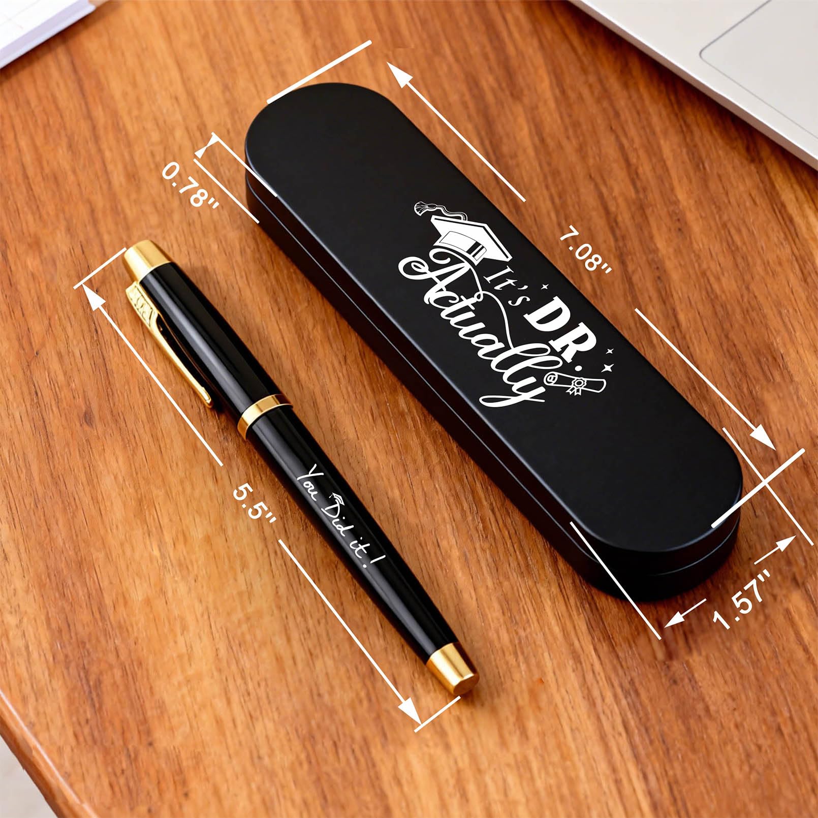 PhD Graduation Gifts - “It’s Dr. Actually” Graduation Gel Pen & Case - Doctorate Graduation Gift for PhD - Class of 2026 Dr. Gift for Men Women