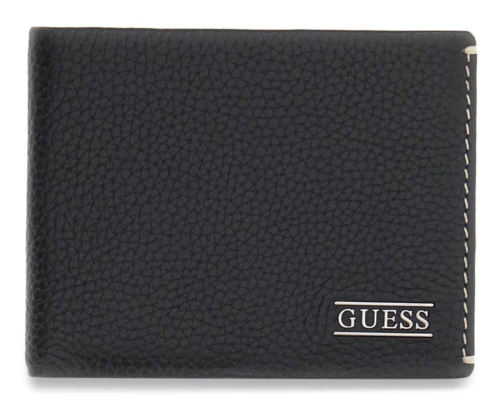 GUESS Pelle portafoglio Boston Bifold Wallet Black nero