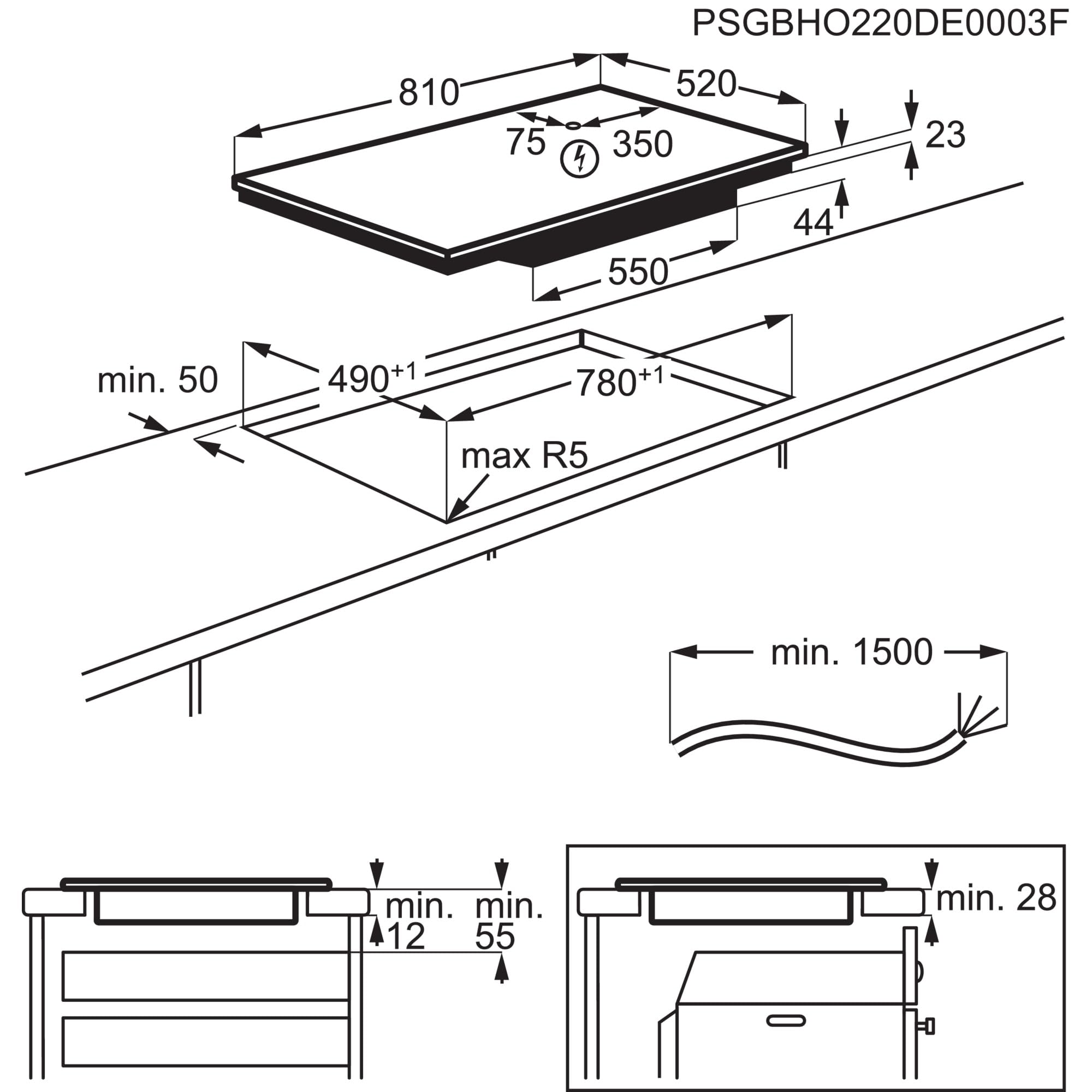 AEG Induktionskochfeld 80 cm SaphirMatt Testsieger ETM TII84B0FFZ | Bis zu 10x weniger sichtbare Kratzer, resistent gegen Fingerabdrücke, Made in Germany, schnelles Aufheizen mit PowerBoost