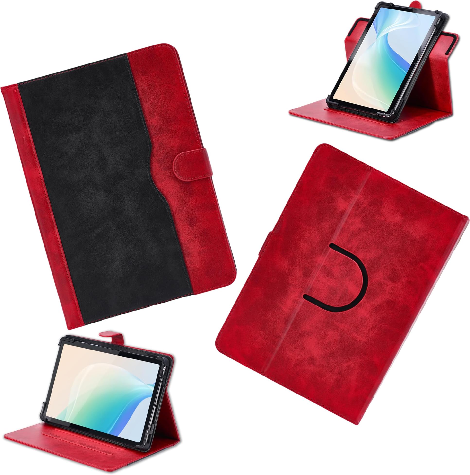 Case for Krono Net K7 7.0-Inch Tablet Case 360 Degree Rotation Multi-Viewing Angels PU Leather Stand Folio Cover Red