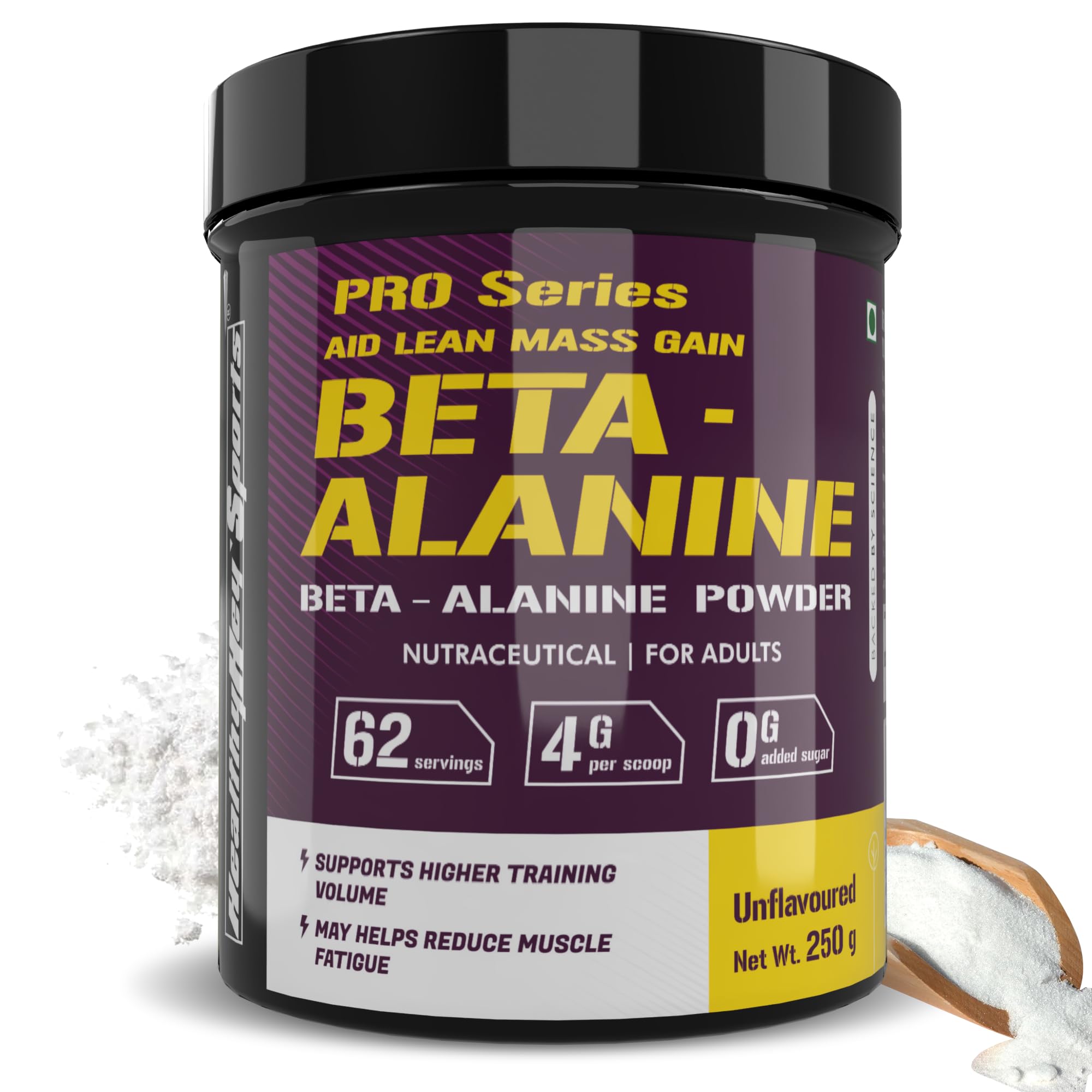 HealthyHey Sports - Beta-Alanine Powder for Endurance - 250 grams