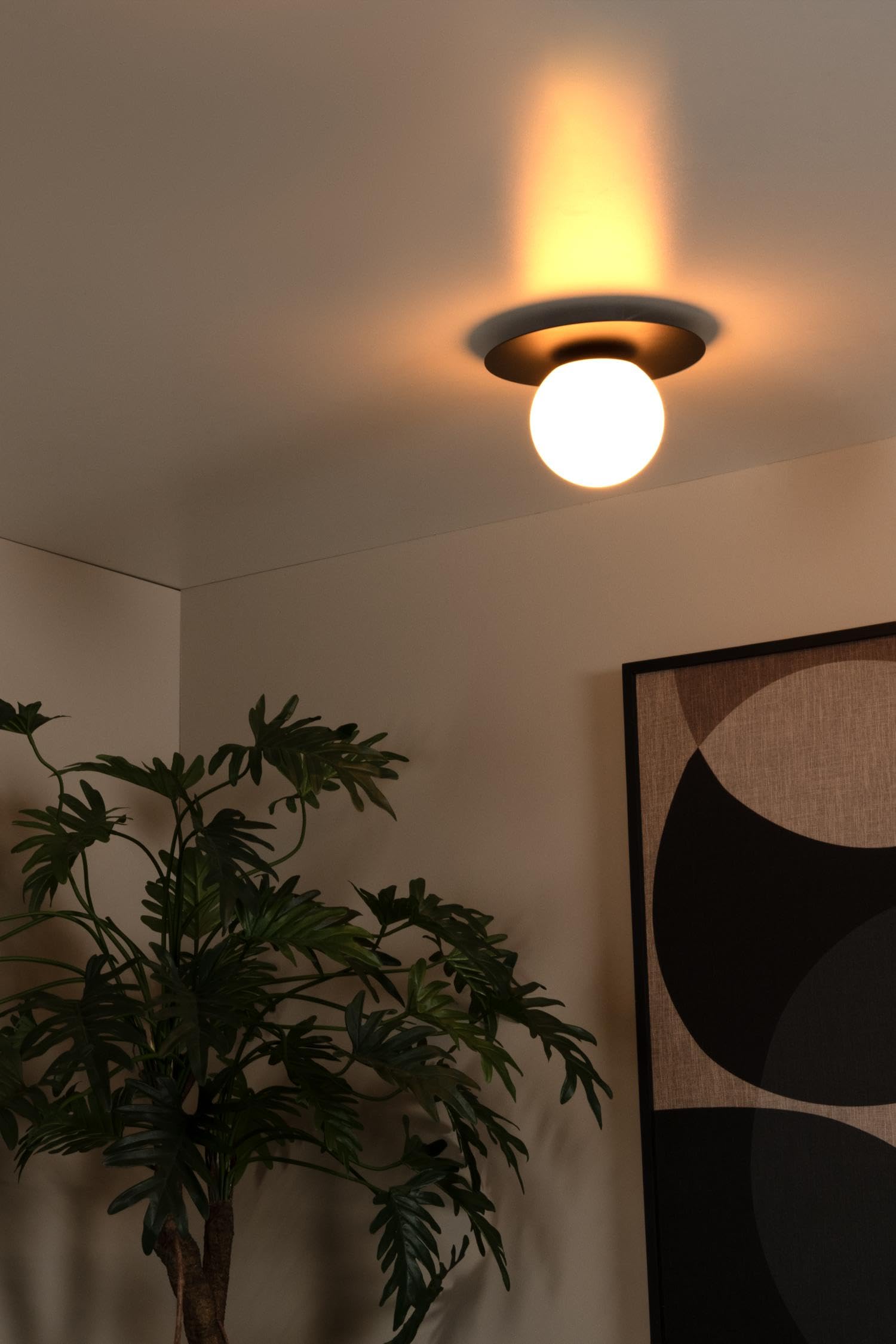LUCIDE TRICIA - Plafonnier - Ø 25 cm - 1xE27 - Noir