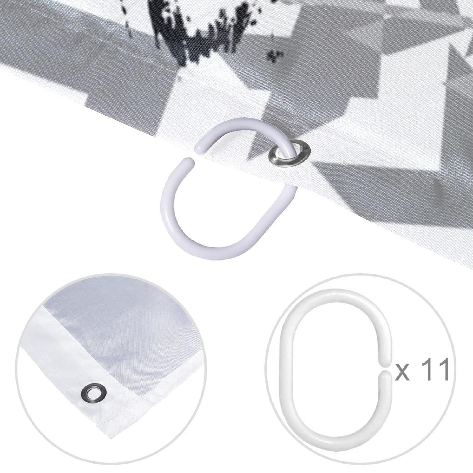 Tenda Da Doccia In Tessuto Bianco 182x152 Cm – Morbida, Impermeabile E Leggera, Perfetta Per Doccia Piccola O Vasca, Con Occhielli In Metallo