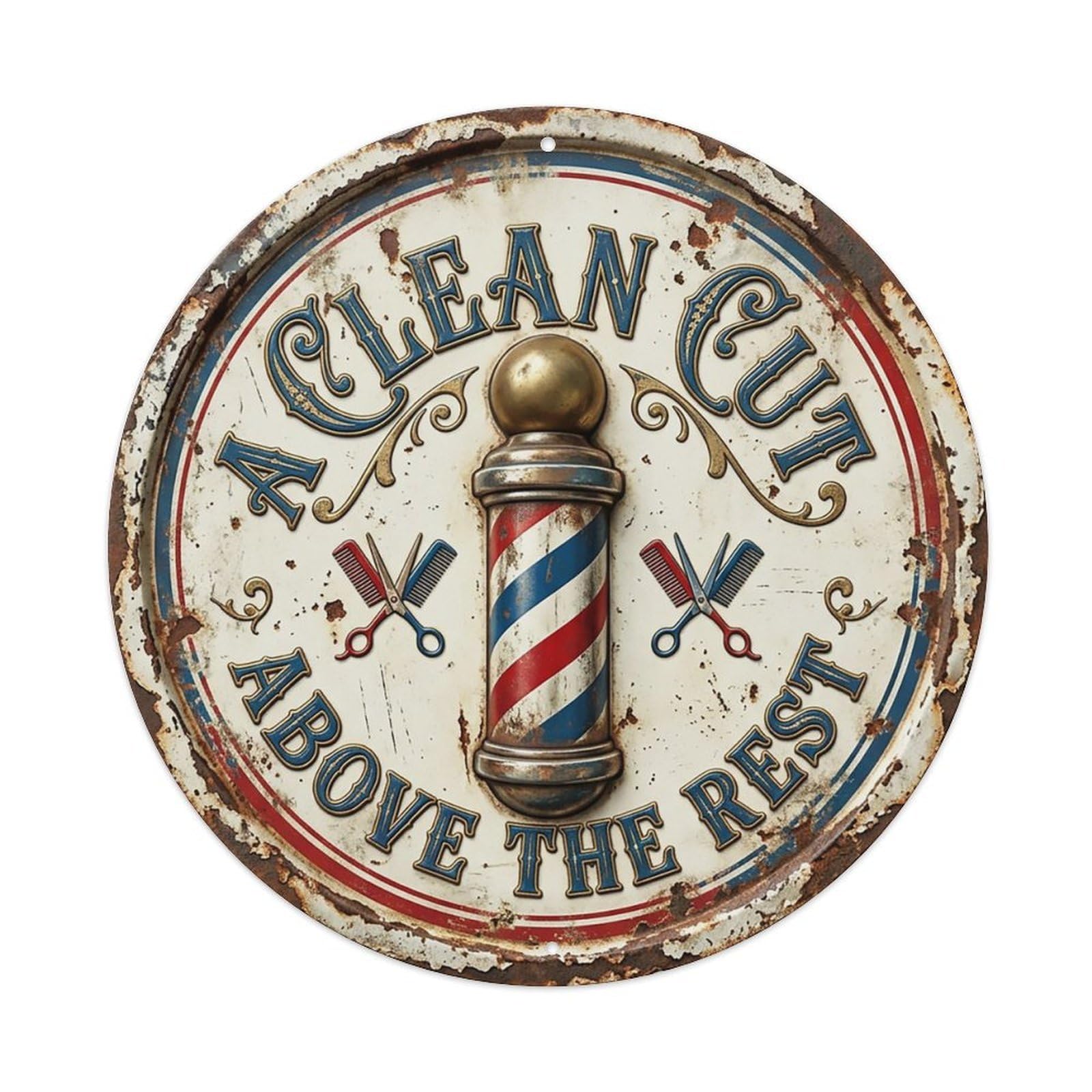 Barber Pole Spin Bathroom Metal Tin Sign