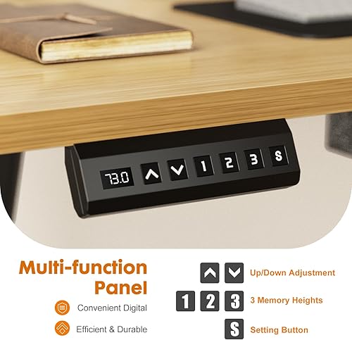 Miniatura 7 de Sweetcrispy Electric Standing Desk Adjustable Height with Drawers, 55 x 24 inch Stand up Sit to Stand Desk, Ergonomic Home Office Computer Gaming