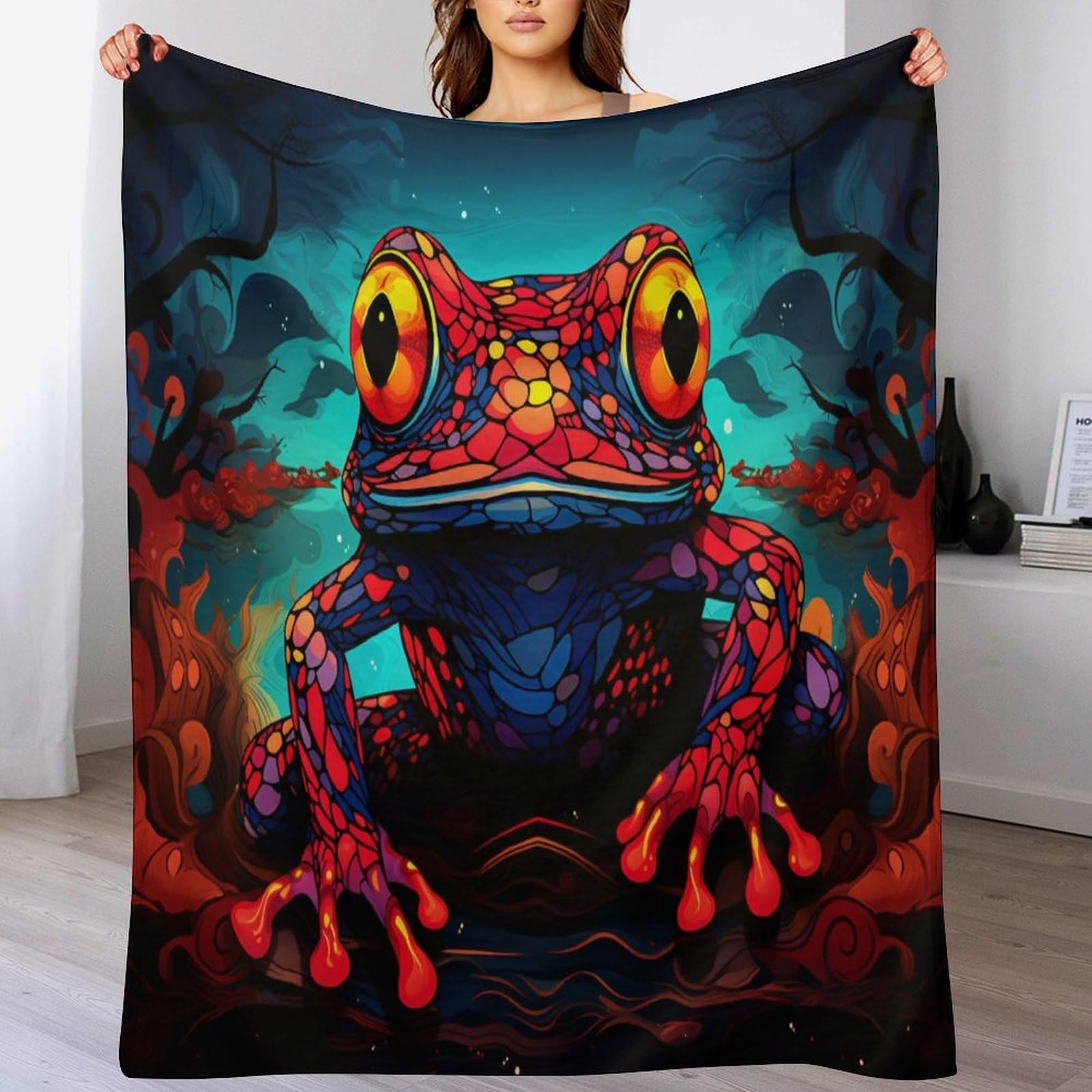 Couverture imprimée grenouille, le cadeau réconfortant et doux pour envelopper vos proches de chaleur