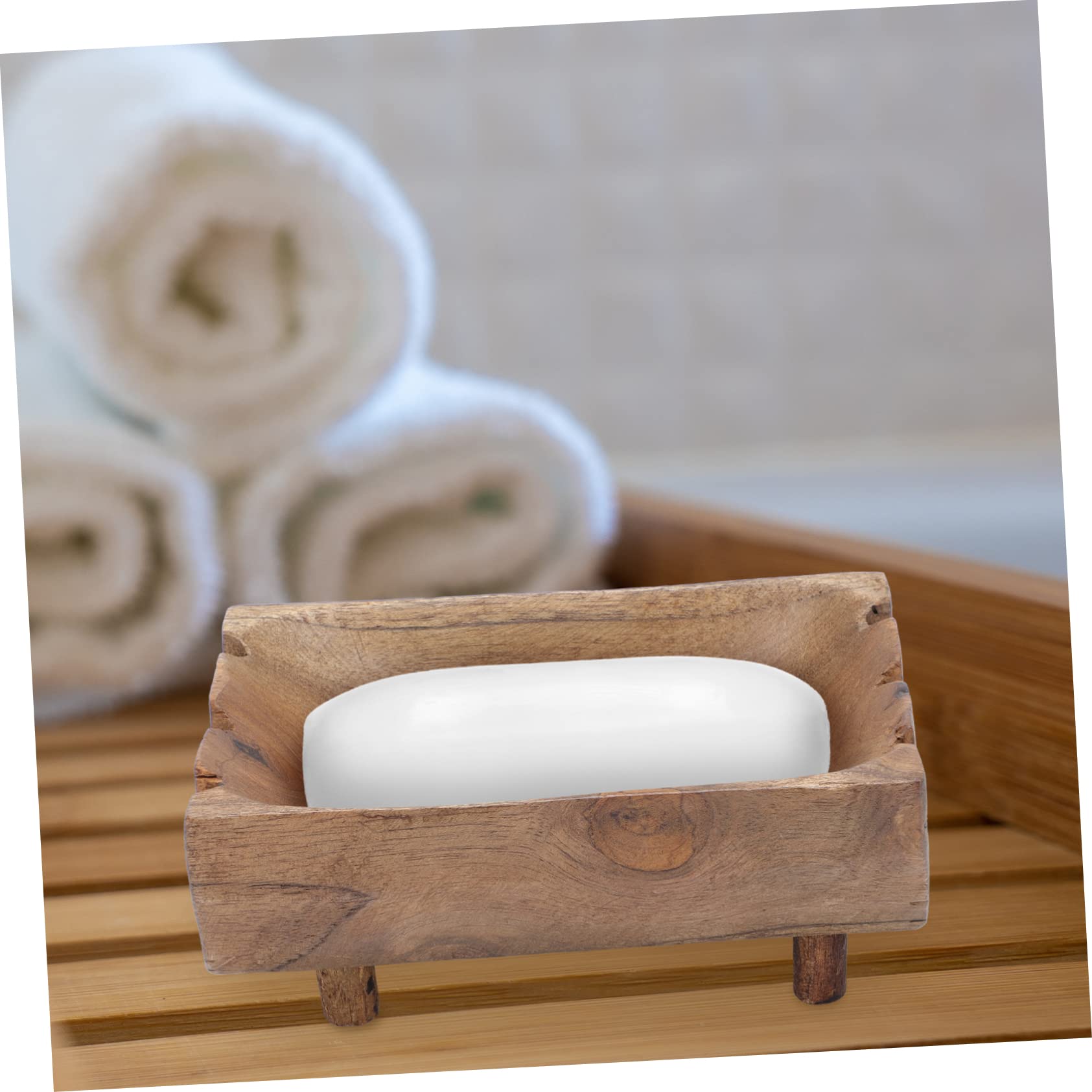 Jabonera de Madera para Baño, Contenedor de Almacenamiento con Drenaje, y Agradable, Previene Humedad y Malos Olores
