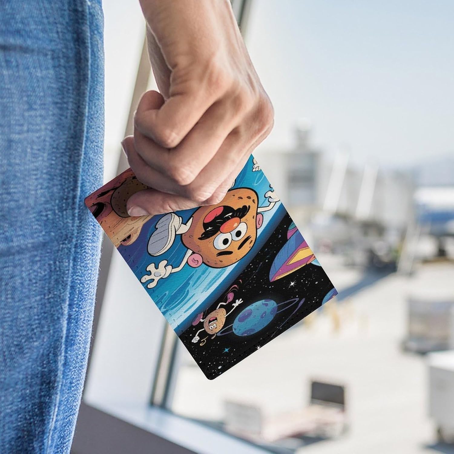 Funny Potato Passport Cover for Women Men Fashion Passport Holder Cover Portable ID Card Protector Case Holder Exquisite Travel Document Organizer for Must Haves Gifts image 3