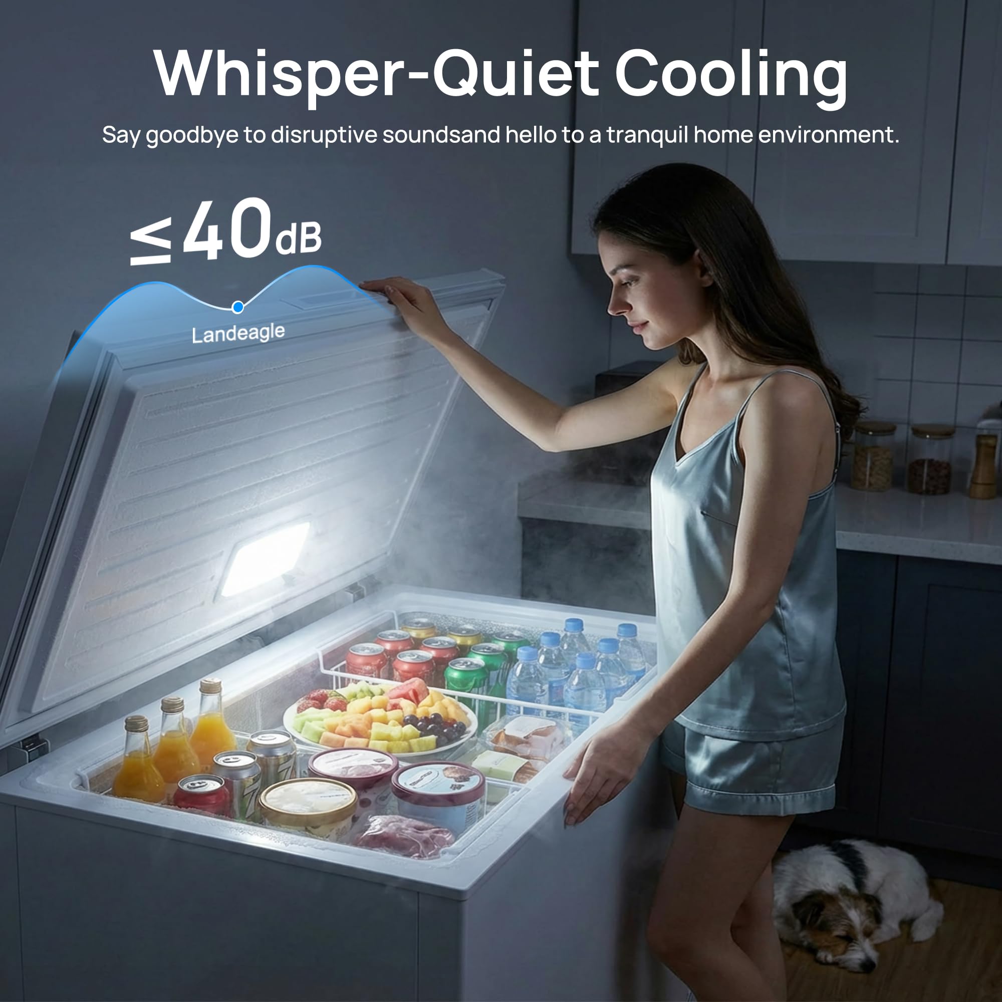 7.0 Cu.Ft Chest Freezer, Small Compact Deep Freezer With Adjustable 7 Thermostat,2 Removable Baskets, Energy Saving, Quiet Top Open Door Mini Meat Freezer With LED Light For Garage Outdoor Home Office on Fridge.com - View 6