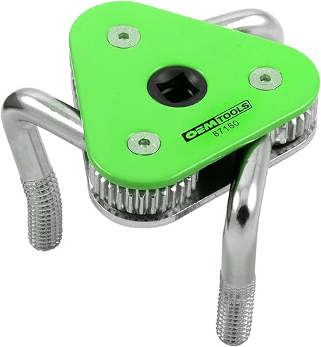 OEMTOOLS 87160 Llave de filtro ajustable de 3 mandíbulas, llave de filtro de aceite de uso pequeño espacio, llave de filtro de aceite ajustable,