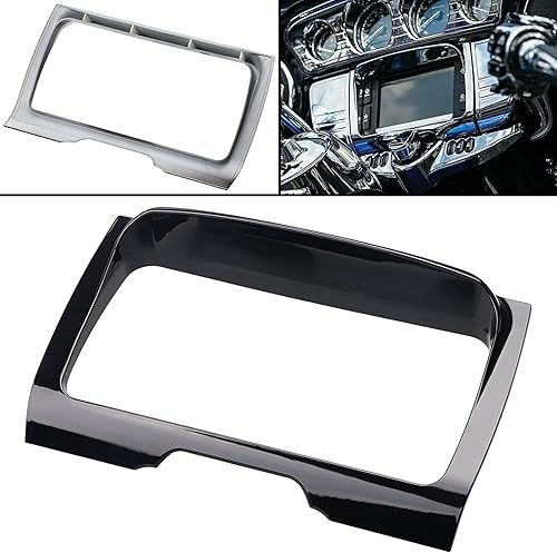 Miniatura 9 de Cubierta central de bisel de radio estéreo para Harley Touring Tri Glide Electra Glide Street Glide 2014-2021, cromo