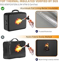 Vista 4 de DocSafe Organizador de documentos de 5200°F con cerradura, caja con aislamiento térmico mejorado resistente al fuego y a prueba de agua, organizador