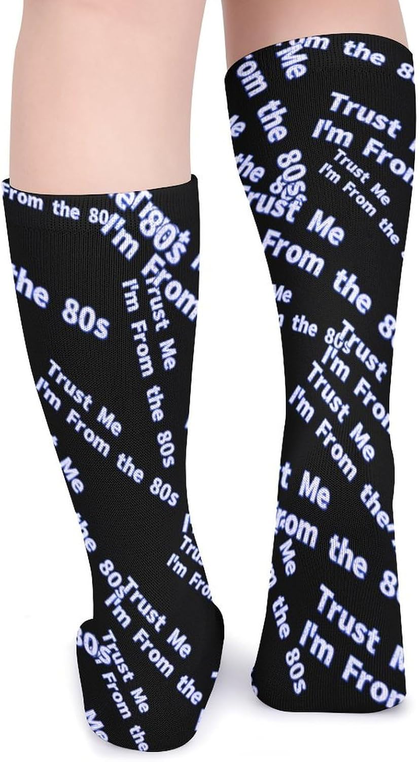 Trust Me I Am From The 80s Knee High Socks Casual Long Stockings Over Calf Sock Tube for Women Men
