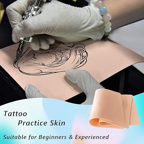 Miniatura 5 de Piel de práctica falsa  Beoncall 15 piezas en blanco tatuaje práctica de la piel 7.4 x 5.6 pulgadas de doble cara uso tatuaje piel microblading ceja