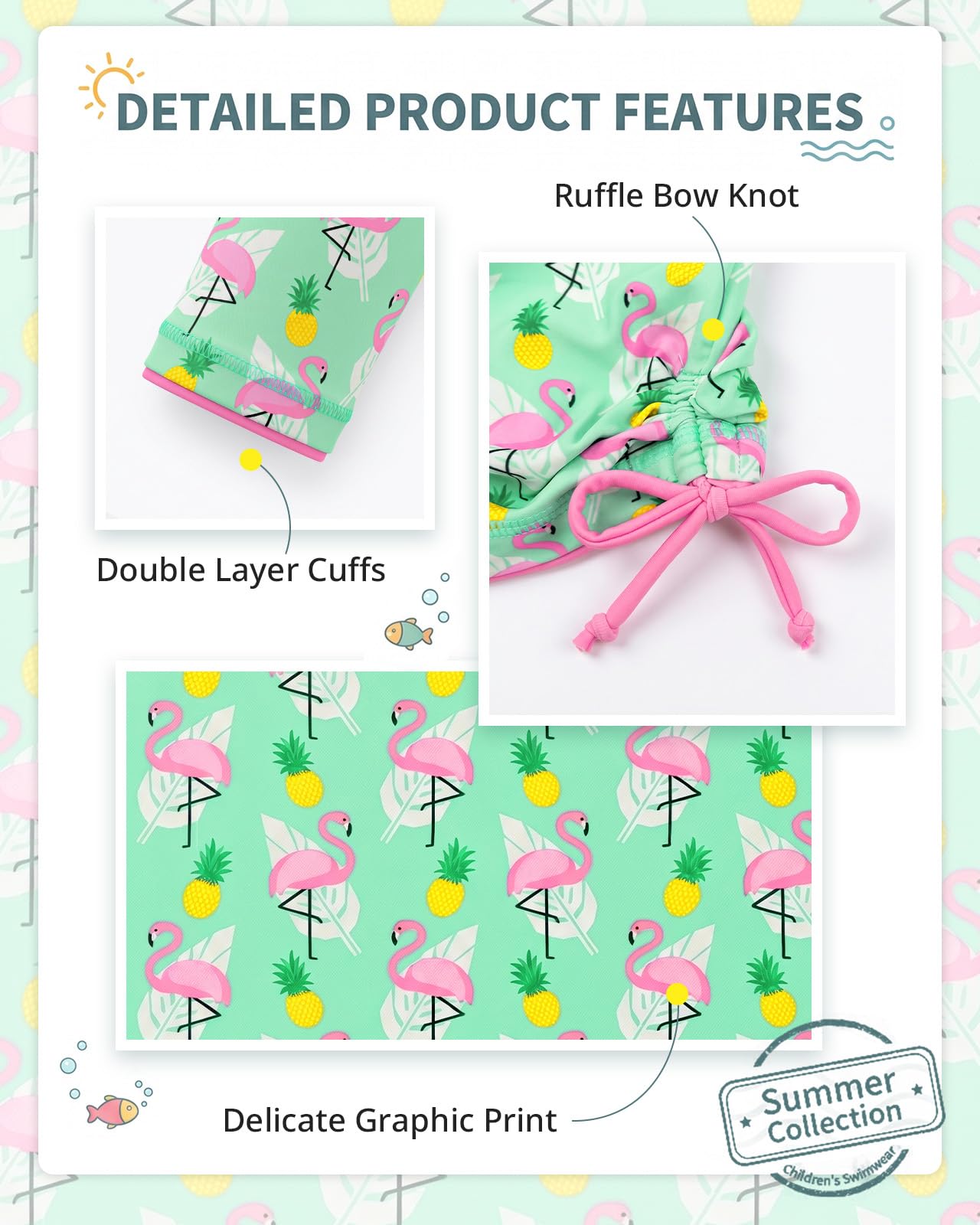 weVSwe Traje de baño para niñas, con dobladillo raro, protección UPF 50+