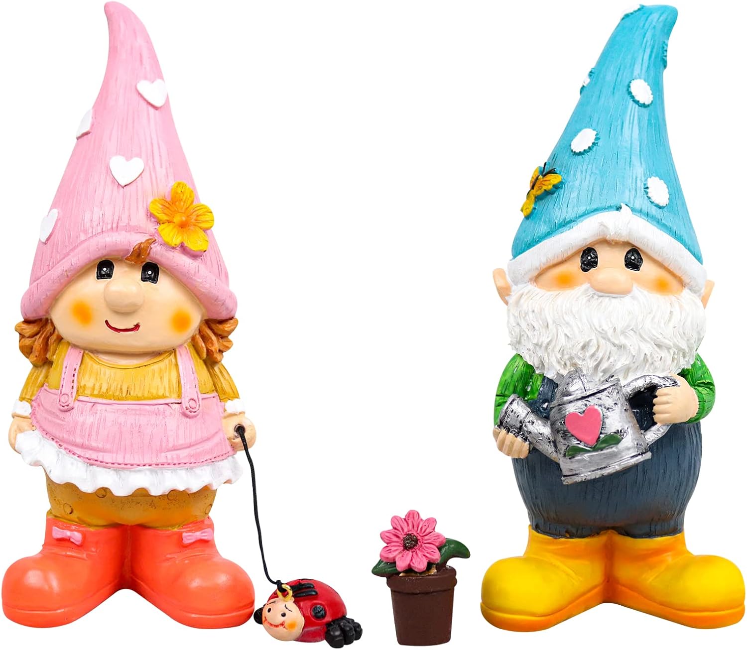nezababy 2PCS Funny Garden Gnome Outdoor Decoration Statue Naughty Couple Sculpture Decor for Indoor Lawn Yard Patio Ornaments Resin (2 PCS)